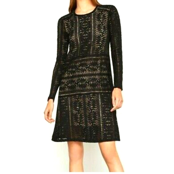 BCBG Max Azria Black Lace Overlay Dress Size M - Picture 8 of 10